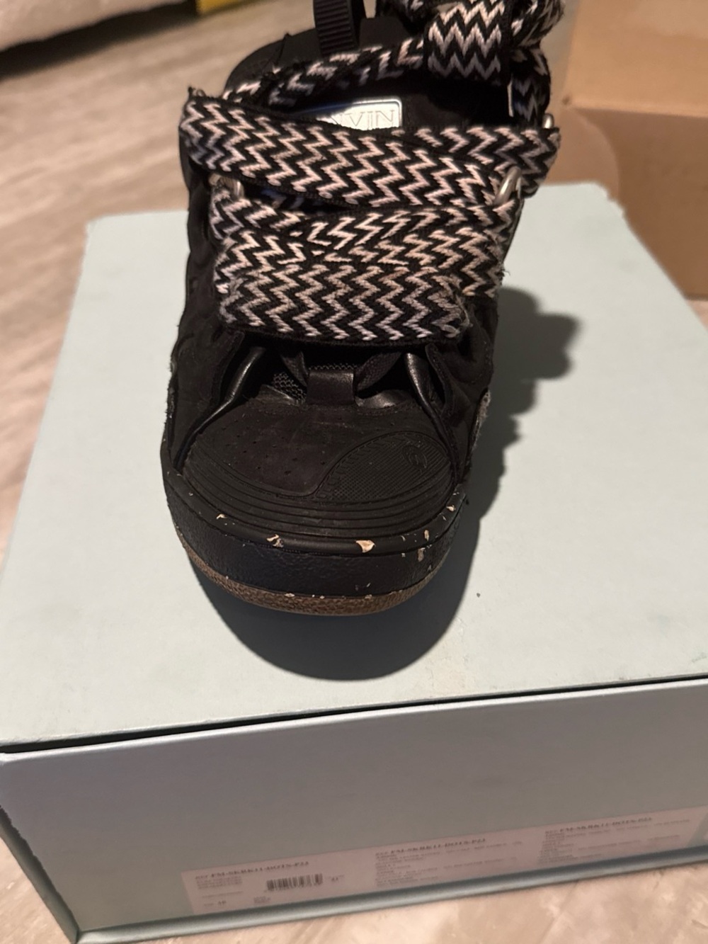 Lanvin Black Curb Sneakers